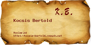Kocsis Bertold névjegykártya